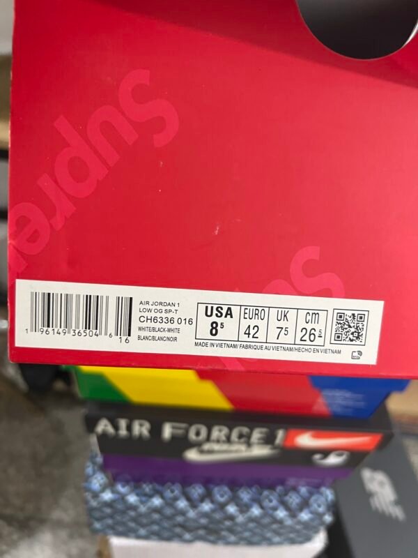 SUPREME X AIR JORDAN 1 LOW OG SP.T WHITEBLACK.WHITE(36-45) - 图片 11